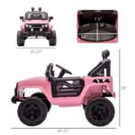 12V Kids Ride On Truck with Parent Remote Control, Battery Powered Electric Car with Spring Suspension, Adjustable Speed, LED Lights and Horn - Image 3