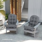 Adirondack Chair Cushions Set of 2, Tufted High Back Patio Non-Slip Cushions for Adirondack Chairs, Gray - Image 7