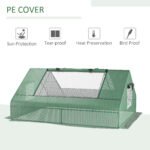 71" x 55" x 32" Mini Greenhouse, Small Green House, Garden Planting Shed, Outdoor Flower Planter Warm House with Zipper Windows, Green - Image 4