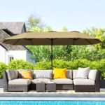 13 ft. Extra Large Patio Umbrella with Easy Crank Handle, Vents for Outdoor, Patio, UPF30+, Navy Blue - Image 2