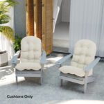 Adirondack Chair Cushions Set of 2, Tufted High Back Patio Non-Slip Cushions for Adirondack Chairs, Beige - Image 7