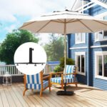 Square Patio Umbrella Base, 41 lbs Metal Umbrella Stand Base with Adjustable Foot Pads, Heavy Duty Patio Umbrella Holder for 1.3"/1.5"/1.9" Umbrella Poles for Outdoor, Lawn, Poolside - Image 2
