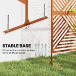 Decorative Privacy Fence Screen, Metal Outdoor Privacy Screen Climbing Plant Trellis with Stand, Rhombus Brown - Image 5