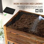 Galvanized Raised Garden Bed, Metal Planter Box with Legs, Storage Shelf and Bed Liner, Dark Brown - Image 7