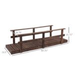 7' Garden Bridge with Pine Wood and Stained Finish for Backyard Ponds Creeks Streams Wood - Image 3