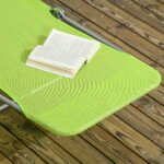 2 Piece Folding Chaise Lounge Chairs, Pool Sun Tanning Chairs with Reclining Back, Breathable Mesh Seat, Headrest for Beach, Yard, Patio, Green - Image 8