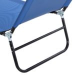 Folding Chaise Lounge Pool Chairs, Outdoor Sun Tanning Chairs with 5-Level Reclining Back, Steel Frame for Beach, Yard, Patio, Blue - Image 7