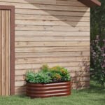 3.4' x 2' x 1.4' Galvanized Raised Garden Bed Kit, Metal Planter Box with Safety Edging, Brown - Image 8