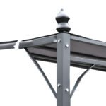 10' x 13' Outdoor Pergola Gazebo, Steel Patio Canopy with Weather-Resistant Fabric and Drainage Holes - Image 8