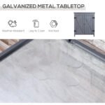 Outdoor Storage Cabinet, Outdoor Tool Shed with Galvanized Top and Two Shelves for Yard Tools or Pool Accessories, Gray - Image 5