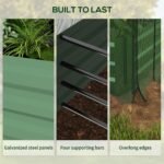 Galvanized Steel Planter Box with Crop Cage and Shade Cloth, Raised Garden Bed for Flowers, Veggies and Herbs, Green - Image 7