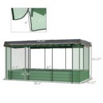 Galvanized Steel Planter Box with Crop Cage and Shade Cloth, Raised Garden Bed for Flowers, Veggies and Herbs, Green - Image 3