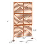 Decorative Privacy Fence Screen, Metal Outdoor Privacy Screen Climbing Plant Trellis with Stand, Rhombus Brown - Image 3