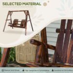 Wooden Porch Swing with Stand, 2-Seat Patio Swing Chair with Center Table, for Garden, Poolside, Backyard - Image 6