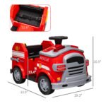 12V Ride on Fire Truck with Siren, Flashing Lights Fire Extinguisher, Soft Start, Horn Music, Red - Image 3