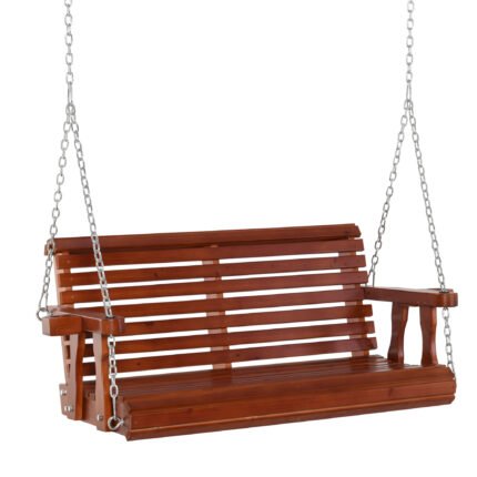Porch Swing with Chains and Cupholders