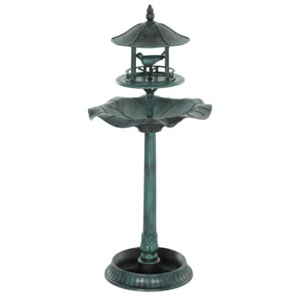 3 in 1 Garden Bird Bath Bowl Pedestal with Bird Feeder