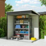 6' x 4' Outdoor Garden Shed, Metal Storage Shed with Lockable Door and Gloves for Backyard Garden Patio, Dark Gray - Image 7