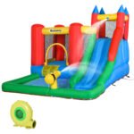 Kids Bounce House Inflatable Slide with Splash Pool, Water Cannon, Climbing Wall, Inflator Included, 6 in1 Bouncy Castle Kids Backyard Activity Outdoor Water Play Toy - Image 4