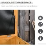 75 Gallon Wooden Deck Box, Outdoor Storage Container with Aerating Gap & Weather-Fighting Finish, Yellow - Image 7