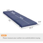 Outdoor Chaise Lounge Cushions Set of 2 with 6 Ties, High-Density Foam, for Patio and Poolside, Navy Blue - Image 3