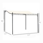 10' x 10' Steel Outdoor Pergola Gazebo, Patio Canopy with Weather-Resistant Fabric and Drainage Holes for Backyard, Deck, Garden, Cream White - Image 3