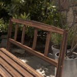 Patio Table and Chairs for 4 People, Wagon Wheel Design, Outdoor Furniture Set for Backyard, Garden, Carbonized - Image 8