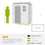 Resin Garden Shed, 5'x3' Outdoor Storage Shed with Lock, Window, Vent, Utility Tool Shed for Backyard, Patio, Gray - Image 3