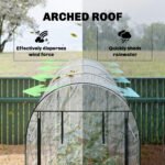 Walk-in Tunnel Greenhouse, Hoop House Greenhouse with 8 Roll-Up Doors, 10' x 3' x 6.5', Clear - Image 7