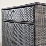 Outdoor Storage Cabinet, Waterproof PE Rattan Cabinet with Drawer for Indoor, Outdoor Swimming Pool, Gray - Image 7