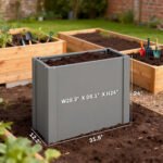 Raised Garden Bed Galvanized Planter Box Outdoor with Gloves for Gardening Vegetables, Flower, Herb, 2.6 x 1 x 2 ft, Gray - Image 3