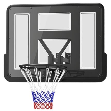 Wall Mounted Basketball Hoop, Basketball Goal Combo Kit with 43" Reinforced Shatter Resistant Backboard