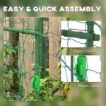 Metal Garden Trellis, Arch Trellis for Climbing Plants Outdoor, A-Frame, with Climbing Net, 17" x 72" x 72", Green - Image 5
