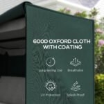 Outdoor Patio Hammock Porch Swing Cover with UV, Water, & Dust Fighting Material, 81" x 49" x 65", Dark Green - Image 4