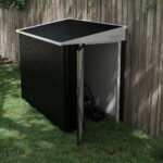 4' x 8' Lean to Garden Storage Shed, Outdoor Metal Tool House with Lockable Door Vents for Backyard Patio Lawn, Gray - Image 2