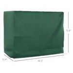 600D Oxford 3-Seater Patio Swing Cover Outdoor Swing Chair Cover Rain Protection Waterproof Anti-UV, Dark Green - Image 3