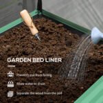 Raised Garden Bed with Legs and Cover, Metal Elevated Planter Box with Bottom Shelf and Liner for Vegetables, Green - Image 6