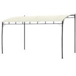 10' x 13' Outdoor Pergola Gazebo, Garden Sun Shade Shelter with Metal Frame for Porch, Patio, Deck, Backyard, Cream