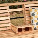 3-Seater Wood Porch Swing, Patio Swing Bench with Folding Coffee Table, Cup Holders, 440lbs Weight Capacity, Natural - Image 8