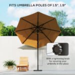 Square Patio Umbrella Base, 29 lbs Metal Umbrella Stand Base with Adjustable Foot Pads, Heavy Duty Patio Umbrella Holder for 1.5"/1.9" Umbrella Poles for Outdoor, Lawn, Poolside - Image 4