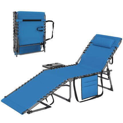 Folding Outdoor Chaise Lounge Chair Tanning Chair