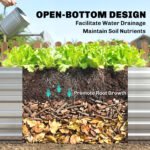 Galvanized Raised Garden Bed, Steel Outdoor Planters with Reinforced Rods, 71" x 36" x 23", Silver - Image 6