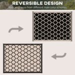Reversible Polypropylene Outdoor Rug Folding, Durable, Perfect for Camping, Deck & Beach Black - Image 6