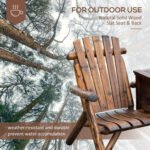 Double Wooden Adirondack Chair with Ice Bucket, Outdoor Loveseat with High Backrest, Smooth Armrest, Rustic Brown - Image 6