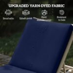 2-Piece Patio Chair Cushions with Backrests, Replacement Cushions for Outdoor Lounge Chair, Navy - Image 4