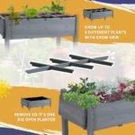 Raised Garden Bed Planter Box w/ 8 Grow Grids, Storage Shelf & Lockable Wheels - Image 4