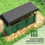 Galvanized Steel Planter Box with Crop Cage and Shade Cloth, Raised Garden Bed for Flowers, Veggies and Herbs, Green - Image 5