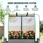 Raised Garden Bed with PE Greenhouse Cover Outdoor Planter Box for Herbs and Vegetables, 35 x 22 x 47 inch, Dark Gray - Image 4