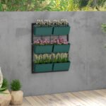 3-Tier Hanging Planter with 6 Pots for Indoor and Outdoor Use, Wall Planter, Self Draining & Wall Mounted, Green - Image 2