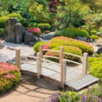 5 ft Wooden Garden Bridge Arc Footbridge with Railings for your Backyard, Natural Wood - Image 2
